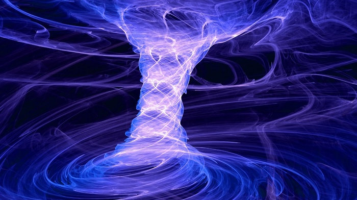 abstract, digital art, tornado, blue background, spiral, minimalism