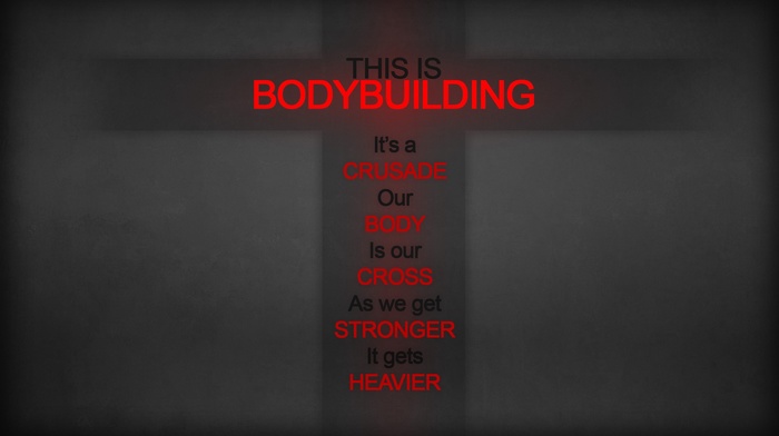 Bodybuilder, quote, red, minimalism, motivational