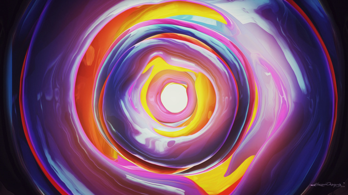 circle, artwork, liquid, lacza, colorful, abstract, digital art, spiral, vortex
