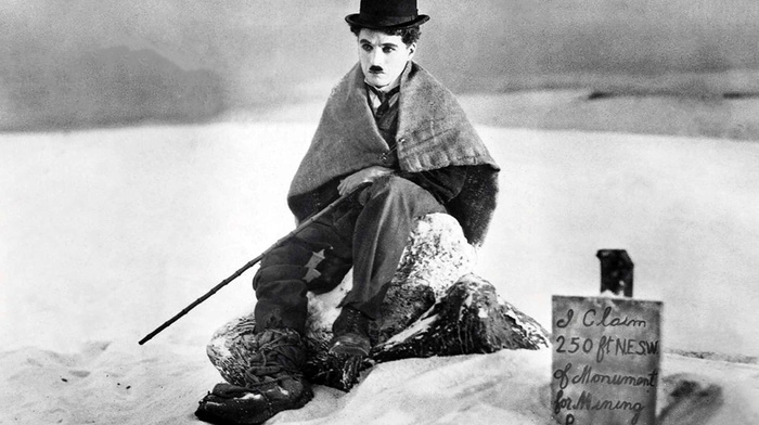 The Gold Rush, Charlie Chaplin, film stills, monochrome