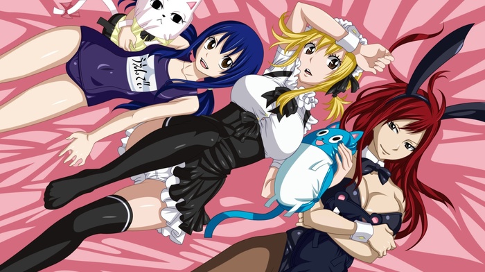 Marvell Wendy, Scarlet Erza, Heartfilia Lucy, Fairy Tail