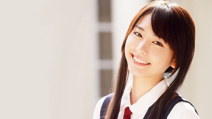 Asian, smiling, face, girl