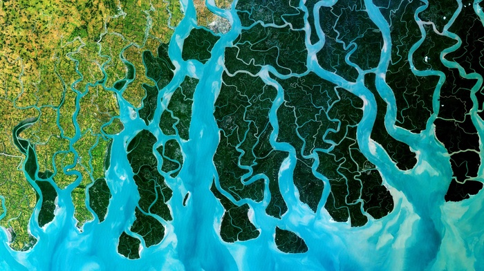 Bangladesh, river, nature, Ganges, landscape, aerial view, water