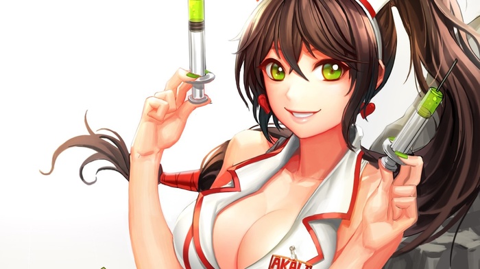 League of Legends, video games, nurse outfit, girl, Akali