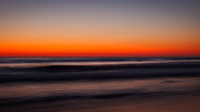 beach, sunset, long exposure