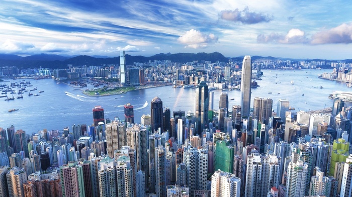 cityscape, Hong Kong, building