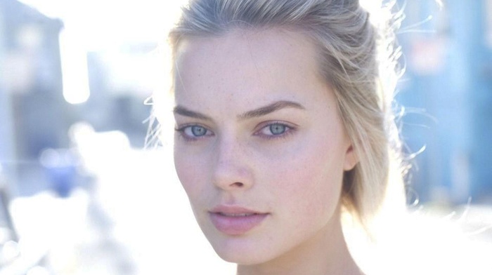 celebrity, girl, face, Margot Robbie, blonde