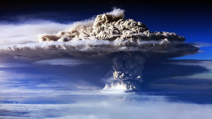 dust, nature, bomb, clouds, explosion, sky