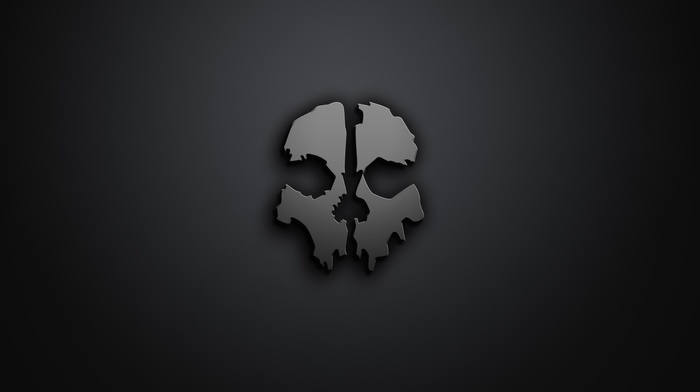 skull, minimalism, Call of Duty, Call of Duty Ghosts, artwork, gray background, Dishonored