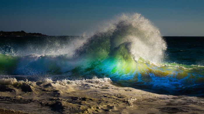 nature, landscape, yellow, waves, green