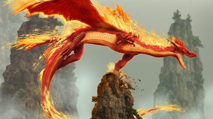 fire, dragon