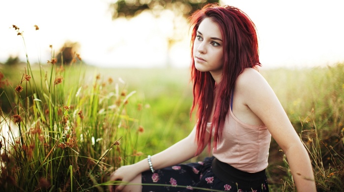 redhead, girl, girl outdoors