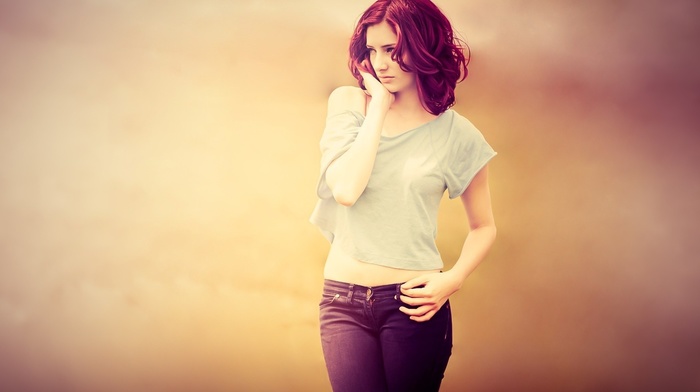 Susan Coffey, standing, blurred, face, looking away, short hair, white tops