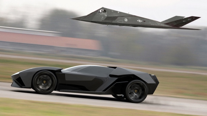 f, 117 Nighthawk, Lamborghini Ankonian Concept, stealth, car, Lamborghini