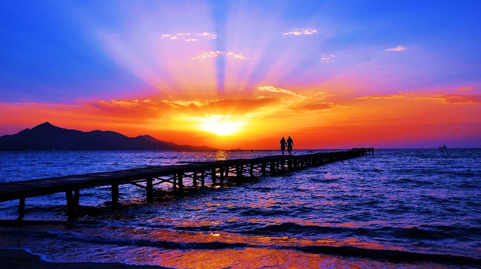 sunset, landscape