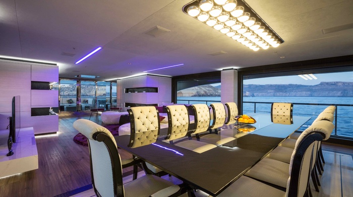 interiors, interior design, Lounge, material style, chair, yacht