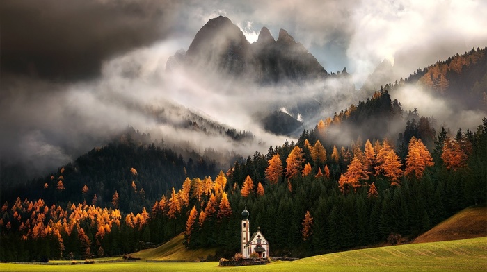 fall, mountain, forest, Italy, landscape, nature
