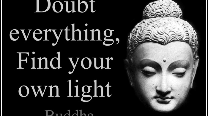 Buddha, quote, buddhism, monochrome, sculpture, black background