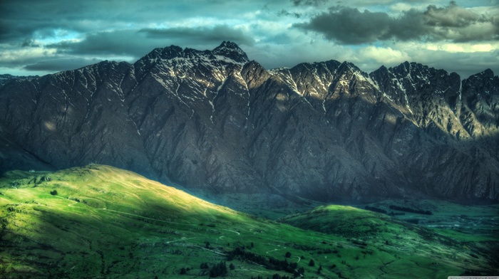 landscape, nature, field, mountain