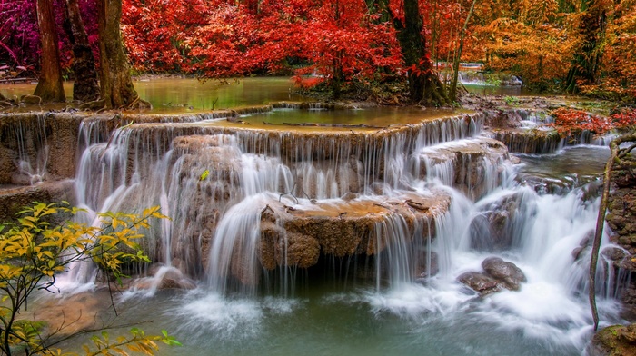 nature, landscape, waterfall