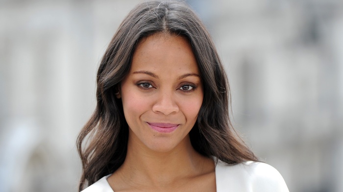 girl, face, brunette, actress, Zoe Saldana