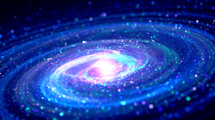 Milky Way, spiral, bokeh, space, digital art, glowing, galaxy, fractal