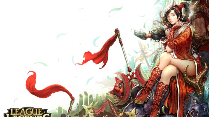 League of Legends, girl, fantasy art, Akali