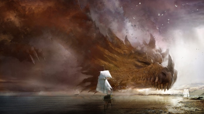 fantasy art, dragon