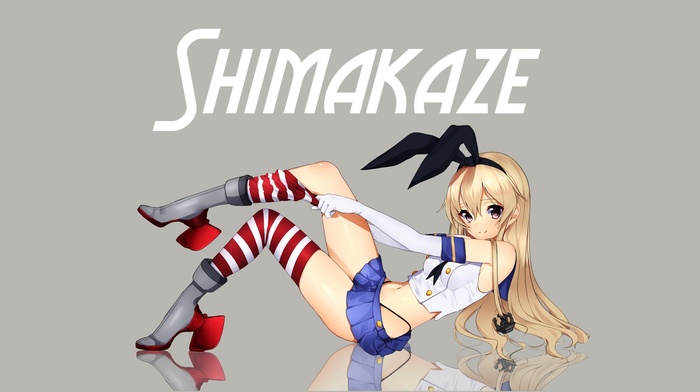 anime girls, blonde, Shimakaze, Kantai Collection