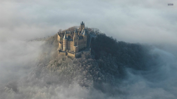 Germany, mist, Hohenzollern, castle, forest