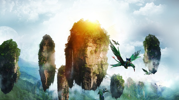 Avatar, Neytiri, floating island, flying