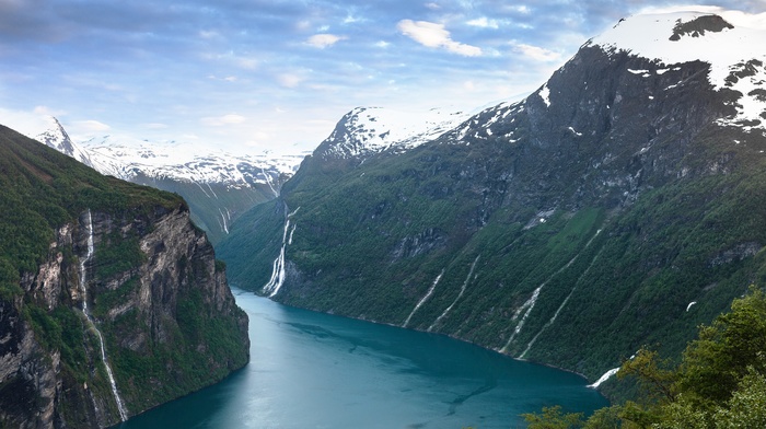 river, Norway, landscape, mountain, canyon, nature