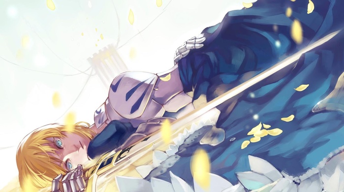 sword, armor, Saber, anime girls, fate series