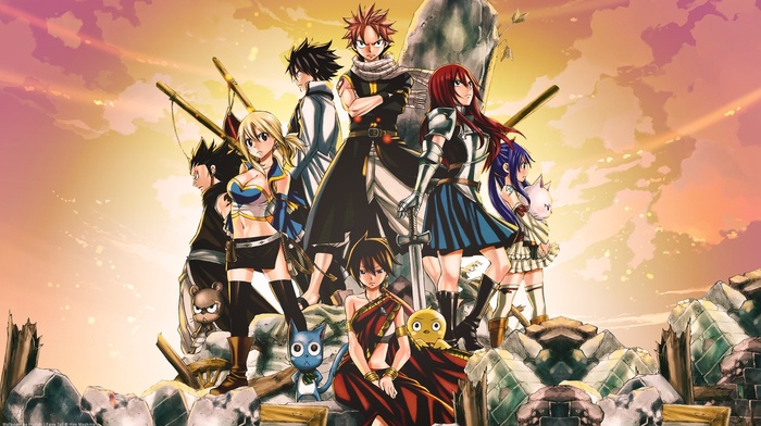 Dragneel Natsu, Gajeel Redfox, Happy Fairy Tail, Fullbuster Gray, Marvell Wendy, Fairy Tail, Scarlet Erza, Heartfilia Lucy