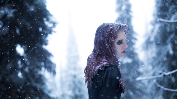 girl, snow