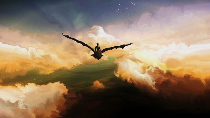 dragon, concept art, animated movies, landscape, How to Train Your Dragon 2