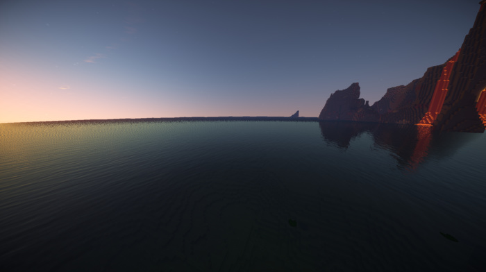 Minecraft, lava, sea, water, Sun