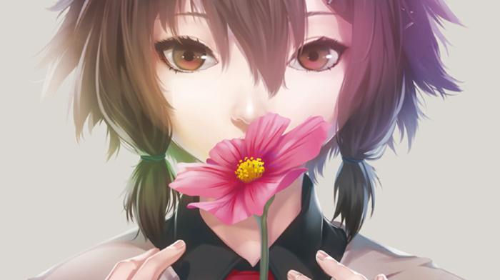 flowers, anime, soft shading, anime girls, closeup