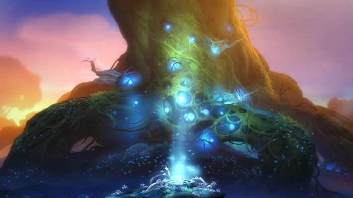 glowing, Ori and the Blind Forest, roots, fantasy art