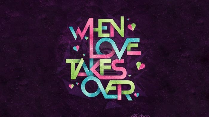 purple background, quote, typography, love, colorful