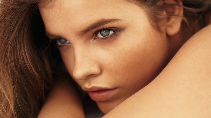 blue eyes, model, girl, brunette, portrait, Barbara Palvin
