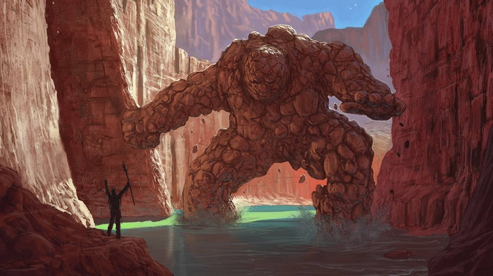 fantasy art, golem, artwork