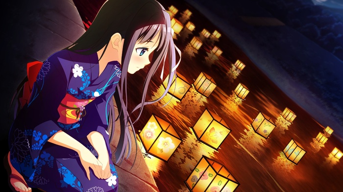 kimono, anime girls, Yaehara Yuzu, Natsuiro Recipe