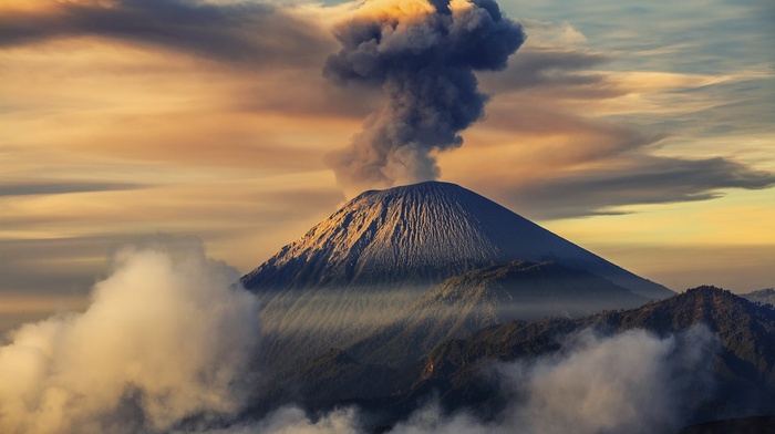 volcano, landscape