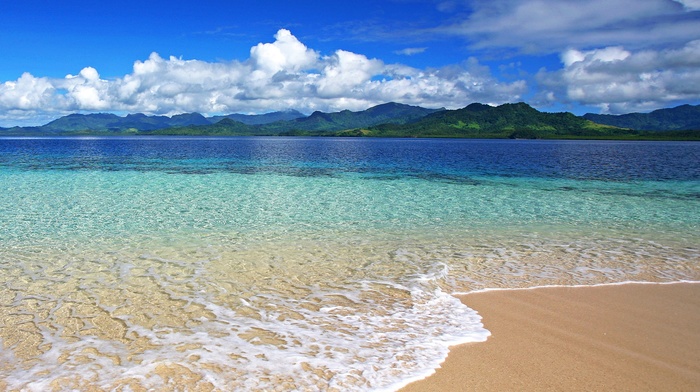 pure, beach, sea, water
