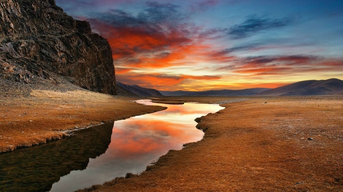 reflection, river