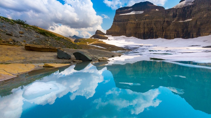 nature, mountain, Glacial Lake