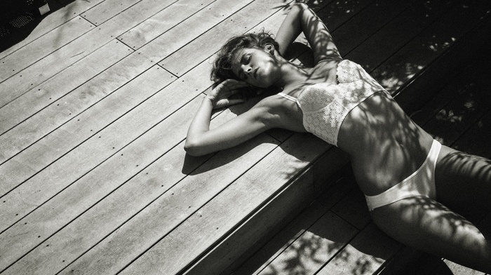 Absolutely Pom, girl, lingerie, monochrome