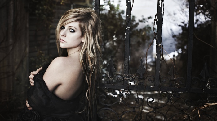 blue eyes, long hair, girl, blonde, Avril Lavigne