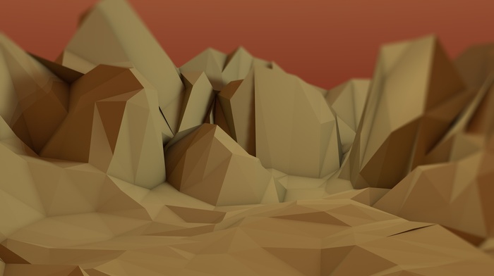 abstract, desert, low poly, Cinema 4D, Mars